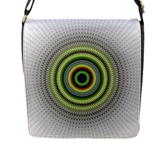 Fractal Mandala White Background Flap Closure Messenger Bag (L)