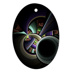 Fractal Fractal Art Multi Color Oval Ornament (two Sides) by Pakrebo