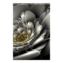 Fractal Silver Flower Bloom Floral Shower Curtain 48  X 72  (small)  by Pakrebo