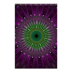 Purple Mandala Fractal Glass Shower Curtain 48  X 72  (small)  by Pakrebo