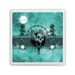 Awesome Skull With Wings Memory Card Reader (square) by FantasyWorld7