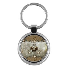 Awesome Mechanical Skull Key Chain (round) by FantasyWorld7