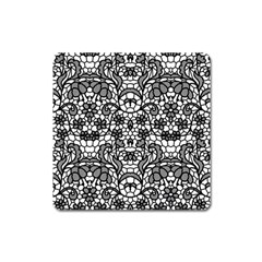 Lace Seamless Pattern With Flowers Square Magnet by Sobalvarro
