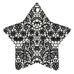 Lace Seamless Pattern With Flowers Star Ornament (two Sides) by Sobalvarro