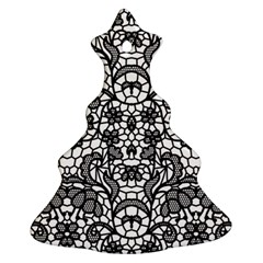 Lace Seamless Pattern With Flowers Christmas Tree Ornament (two Sides) by Sobalvarro