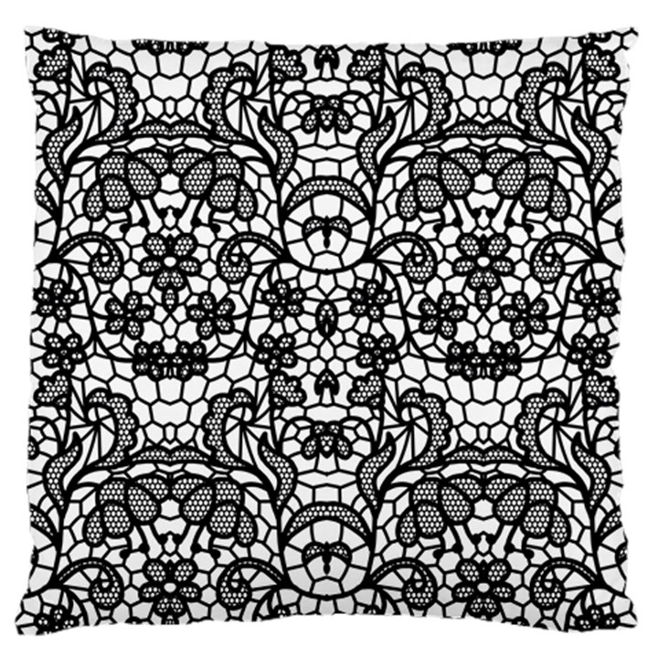 Lace Seamless Pattern With Flowers Large Flano Cushion Case (One Side)