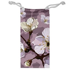 Peach Blossom Seamless Pattern Vector Jewelry Bag by Sobalvarro