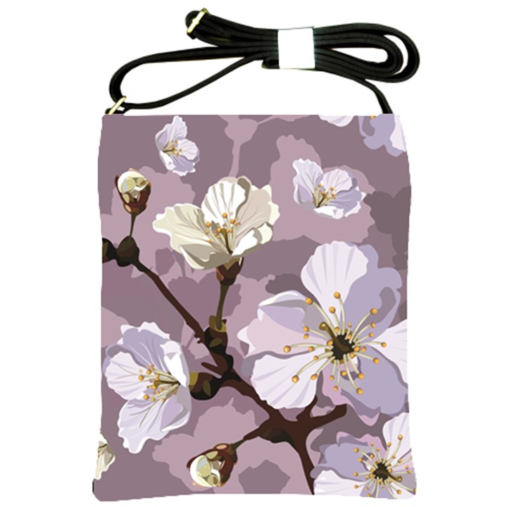 Peach Blossom Seamless Pattern Vector Shoulder Sling Bag