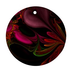 Fractal Abstract Colorful Floral Ornament (round)