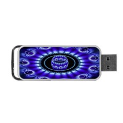 Fractal Blue Sphere 3d Pattern Portable Usb Flash (two Sides) by Pakrebo