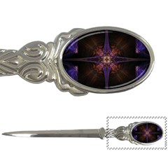 Fractal Cross Blue Geometric Letter Opener by Pakrebo