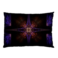 Fractal Cross Blue Geometric Pillow Case (two Sides)