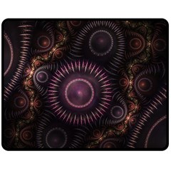 Fractal Gears Steampunk Gearwheel Double Sided Fleece Blanket (medium)  by Pakrebo