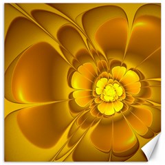 Fractal Yellow Flower Floral Canvas 12  X 12  by Pakrebo