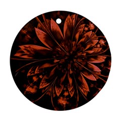 Fractal Painting Flower Texture Round Ornament (two Sides) by Pakrebo