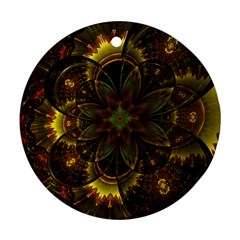 Fractal Flower Fall Gold Colorful Ornament (round)