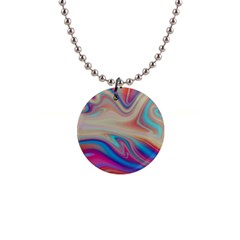 Multi Color Liquid Background 1  Button Necklace by Pakrebo