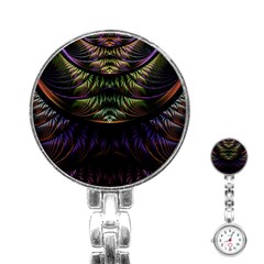 Fractal Colorful Pattern Fantasy Stainless Steel Nurses Watch by Pakrebo