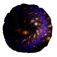 Fractal Purple Abstract Detail Large 18  Premium Flano Round Cushions by Pakrebo