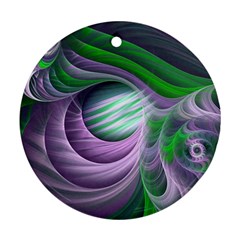 Purple Green Fractal Texture Ornament (round)