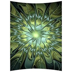 Fractal Green Gold Glowing Back Support Cushion by Pakrebo