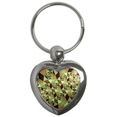 Fractal Mosaic Abstract Fractal Art Key Chain (heart) by Pakrebo