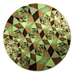 Fractal Mosaic Abstract Fractal Art Magnet 5  (round) by Pakrebo