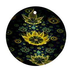 Fractal Undersea Flowers Abstract Ornament (round)
