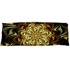 Fractal Flower Petals Gold Body Pillow Case (dakimakura) by Pakrebo