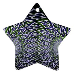 Fractal Blue Green Mirror Flowers Star Ornament (two Sides) by Pakrebo