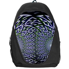 Fractal Blue Green Mirror Flowers Backpack Bag by Pakrebo