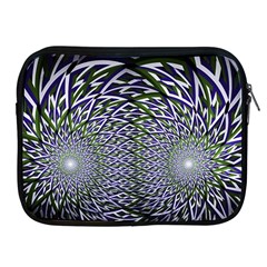 Fractal Blue Green Mirror Flowers Apple Ipad 2/3/4 Zipper Cases by Pakrebo