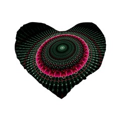 Fractal Circle Fantasy Texture Standard 16  Premium Heart Shape Cushions by Pakrebo