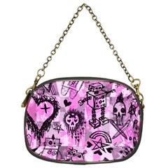 Pink Scene Kid Sketches Chain Purse (one Side) by ArtistRoseanneJones