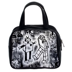 Robot Love Classic Handbag (two Sides) by ArtistRoseanneJones
