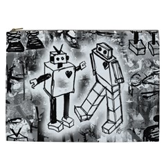 Robot Love Cosmetic Bag (xxl) by ArtistRoseanneJones