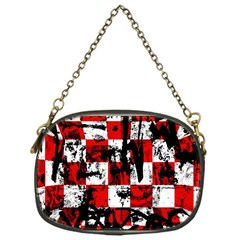 Emo Checker Graffiti Chain Purse (one Side)