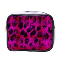 Pink Leopard Mini Toiletries Bag (one Side) by ArtistRoseanneJones