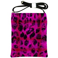 Pink Leopard Shoulder Sling Bag by ArtistRoseanneJones