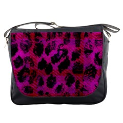 Pink Leopard Messenger Bag by ArtistRoseanneJones
