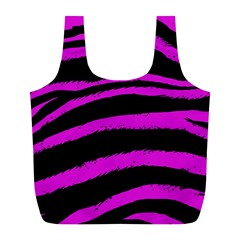 Pink Zebra Full Print Recycle Bag (l) by ArtistRoseanneJones
