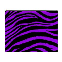 Purple Zebra Cosmetic Bag (xl) by ArtistRoseanneJones