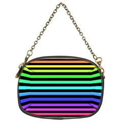 Stripes Rainbow Chain Purse (one Side) by ArtistRoseanneJones