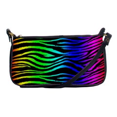 Rainbow Zebra Shoulder Clutch Bag by ArtistRoseanneJones