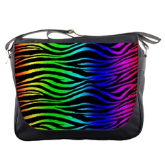 Rainbow Zebra Messenger Bag by ArtistRoseanneJones