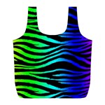 Rainbow Zebra Full Print Recycle Bag (L) Front