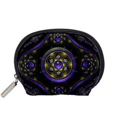 Fractal Sparkling Purple Abstract Accessory Pouch (small)