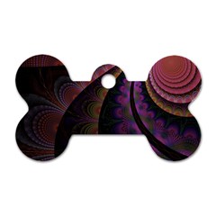 Fractal Colorful Pattern Spiral Dog Tag Bone (One Side)