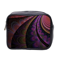 Fractal Colorful Pattern Spiral Mini Toiletries Bag (Two Sides)