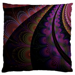 Fractal Colorful Pattern Spiral Large Cushion Case (Two Sides)